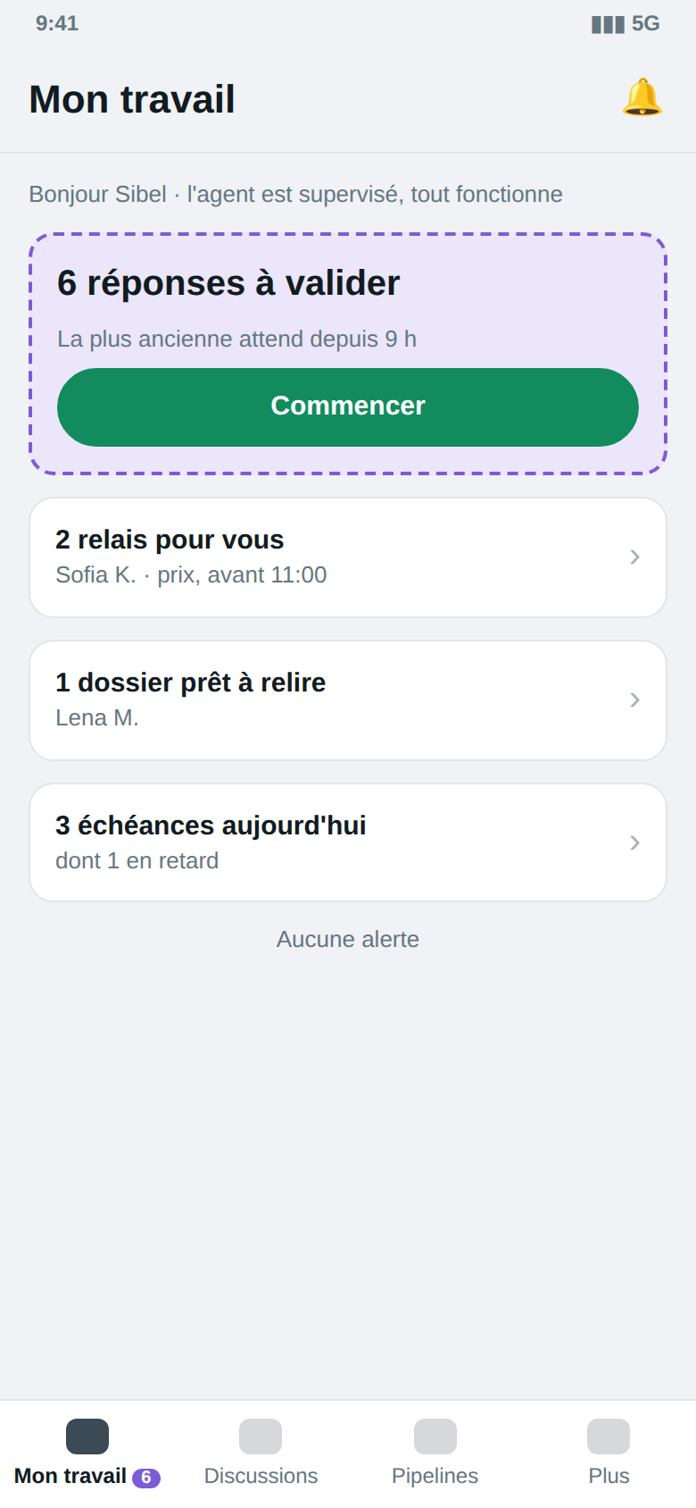 Mon travail · téléphone