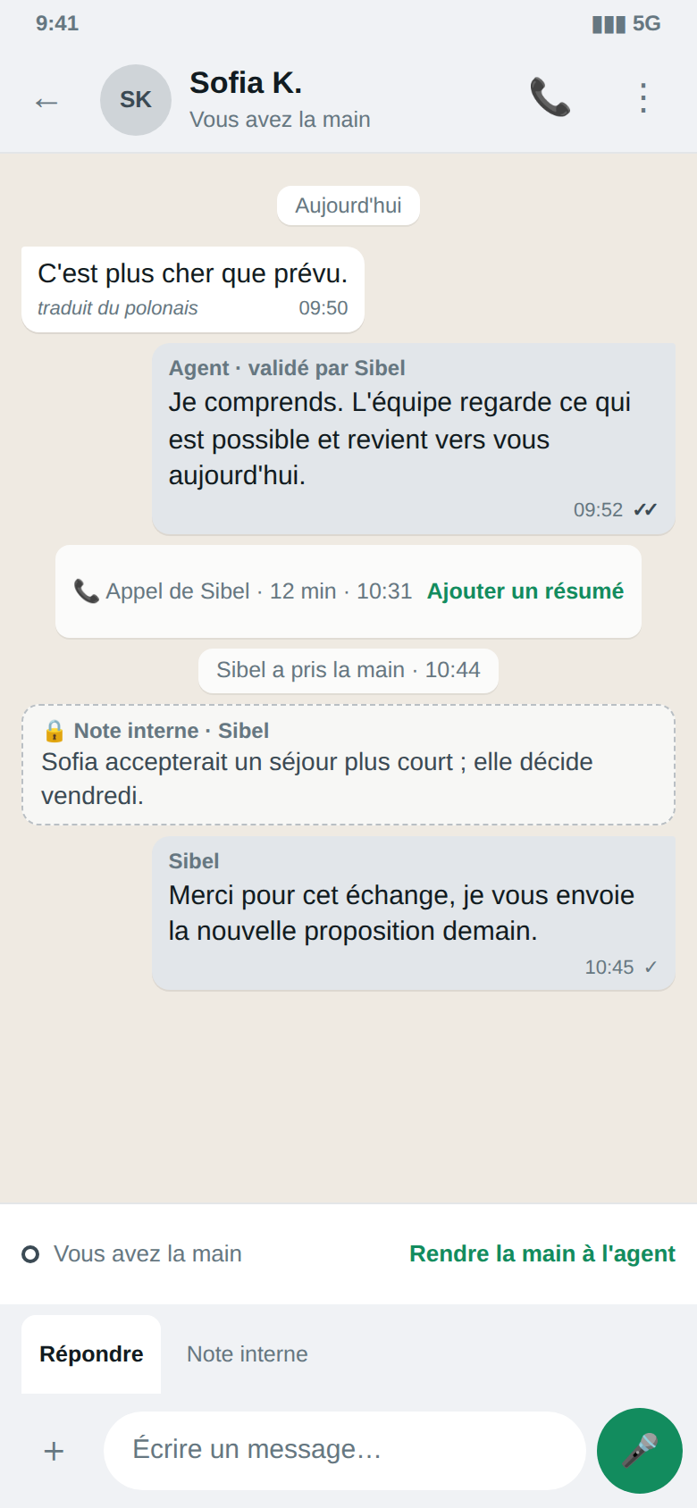 Conversation, vous avez la main · téléphone