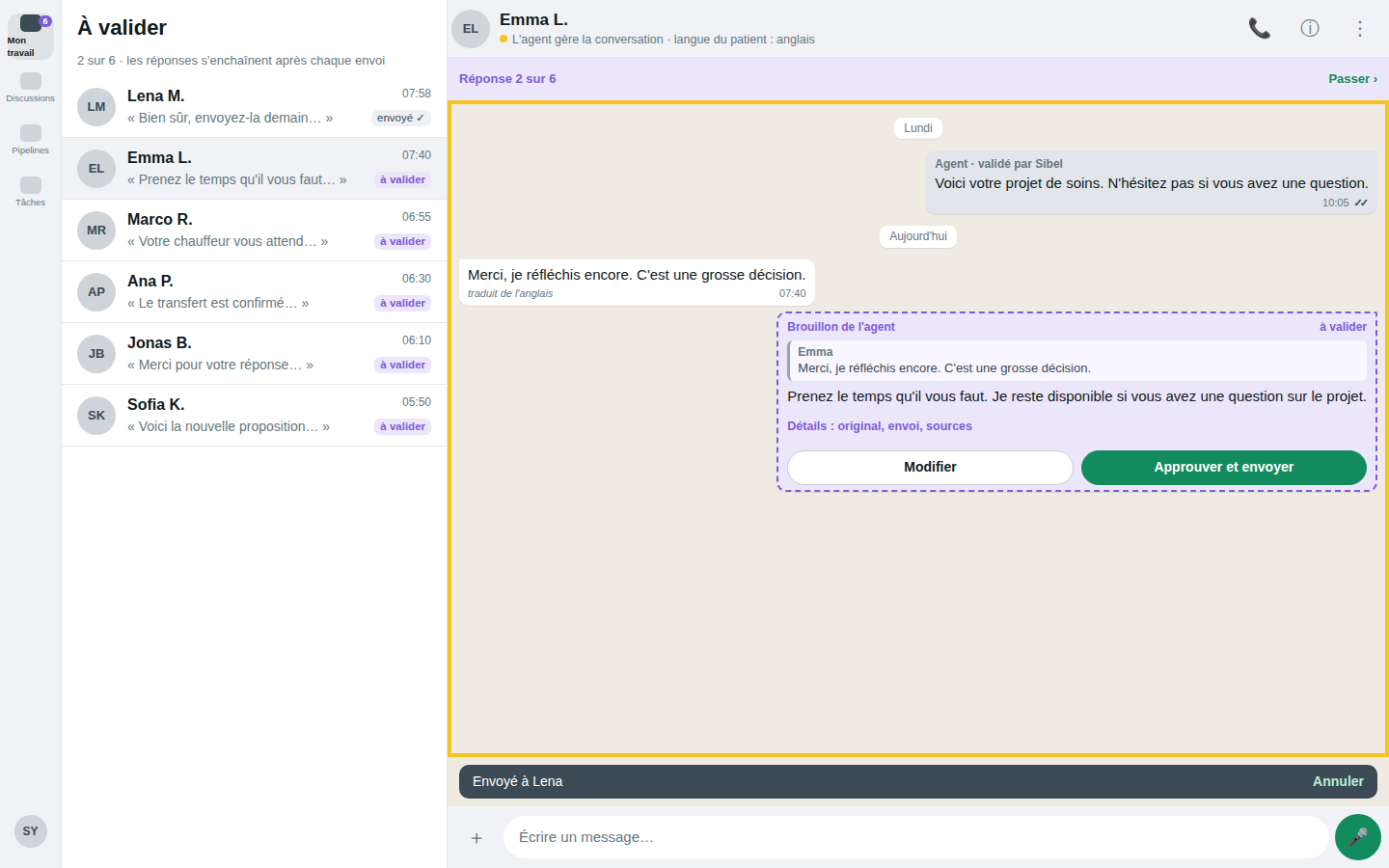 File de validation · ordinateur