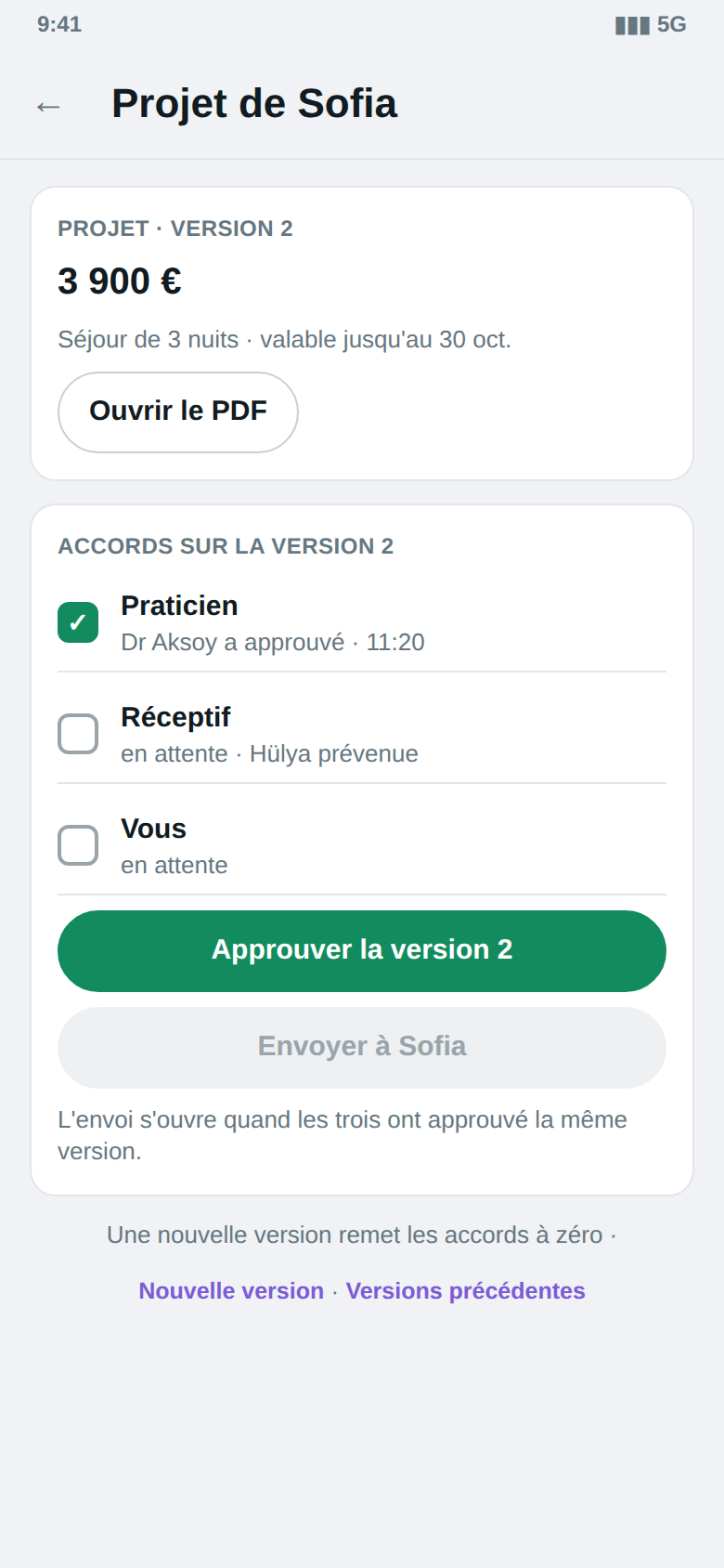 Projet et accords · téléphone