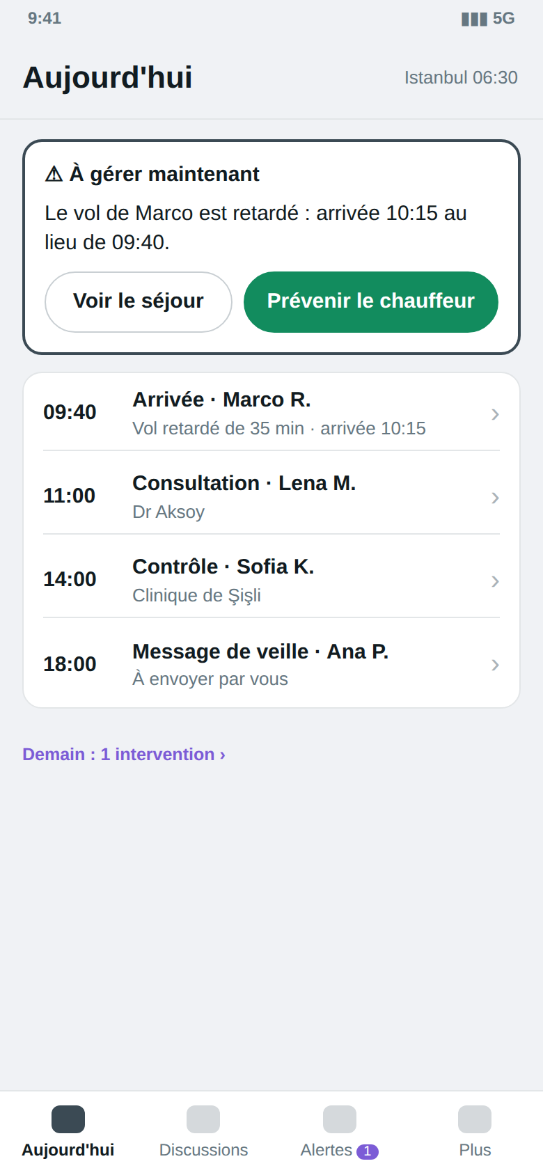 Aujourd'hui à Istanbul · téléphone